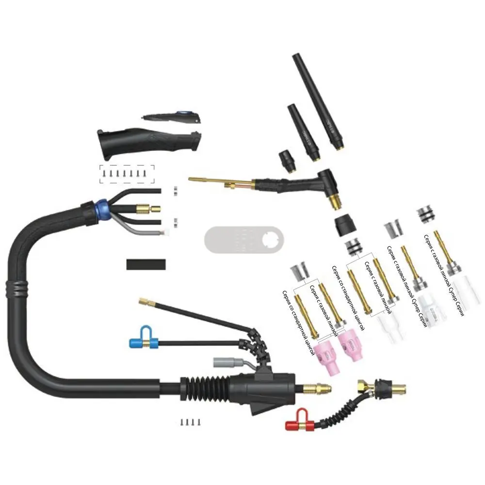 Сварочная горелка TIG ARC T1WFX 4 метра, 9-пиновая вилка Сварог (Сварог IHQ0891, Parker PSP2110-P9)