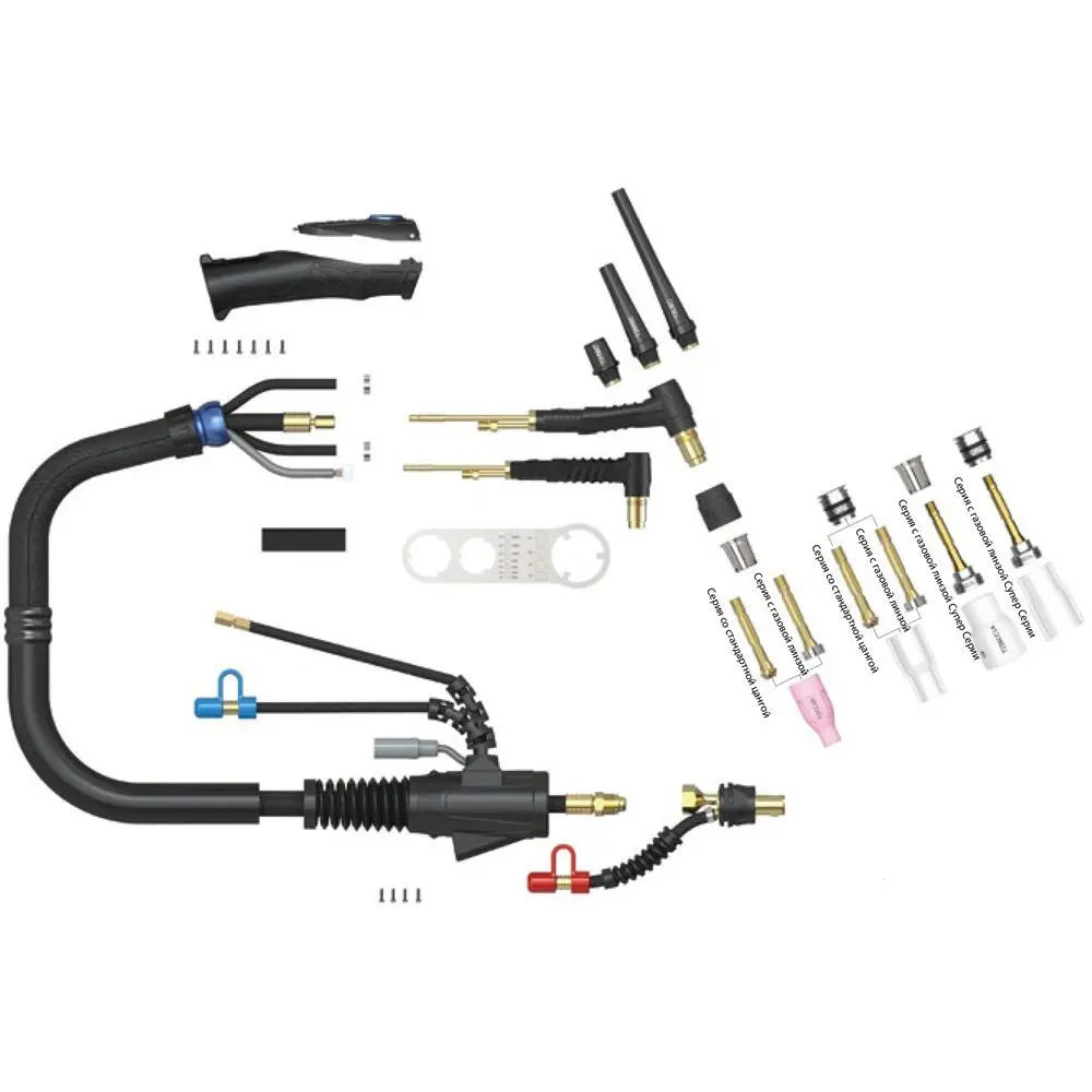 Сварочная горелка TIG ARC T3W 8 метров, газовый разъём 1/4" BSP (GS5)