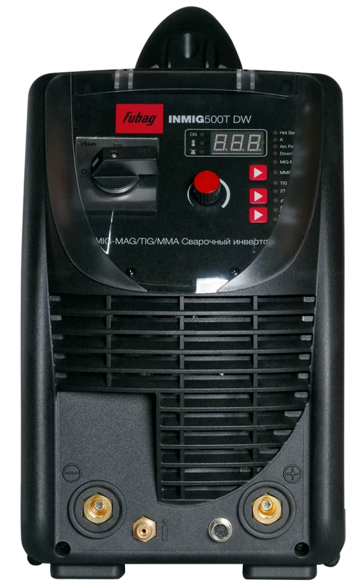 INMIG 500T DW SYN (38029) с подающим механизмом DRIVE INMIG DW (38044.0), шланг пакетом 10м (38089), горелкой FB 500 3m (38032), блоком жидкостного охлаждения Cool 70 (38035) и тележкой (38036)