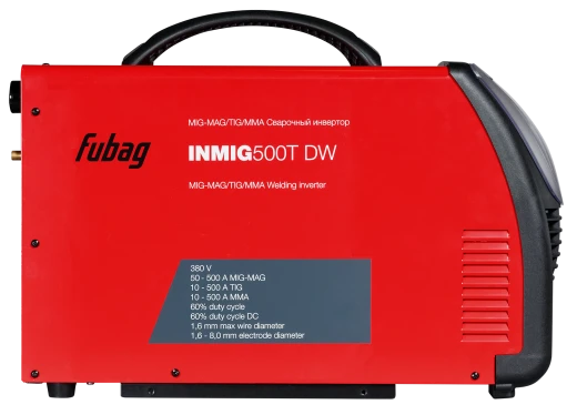 INMIG 500T DW SYN (38029) с подающим механизмом DRIVE INMIG DW (38044.0), шланг пакетом 10м (38089), горелкой FB 500 3m (38032), блоком жидкостного охлаждения Cool 70 (38035) и тележкой (38036)