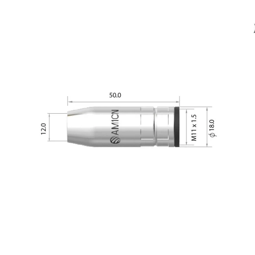 Сопло газовое Arc коническое медное 12 мм для полуавтоматической горелки M1 (MIG/MAG)
