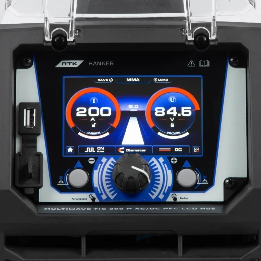 Аппарат аргонодуговой сварки TIG AC/DC ПТК HANKER MULTIWAVE TIG 200 PFC LCD H05
