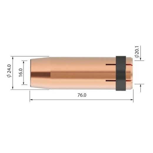Сопло газовое Parker коническое медное 16 мм для горелок SGB 380A / 401W / 501W / 555W / SB 501W Auto (MIG/MAG)