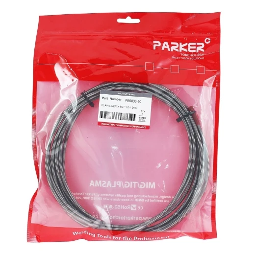 Направляющий канал Parker 1,0-1,2 мм 5 метров (стальная спираль с литым ниппелем без оплётки) для MIG/MAG сварки