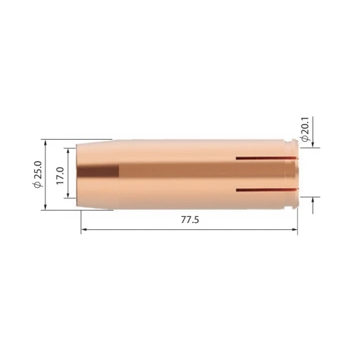 Сопло газовое Parker коническое медное 17 мм для полуавтоматических горелок SGB 605W / MMB 605W (MIG/MAG)