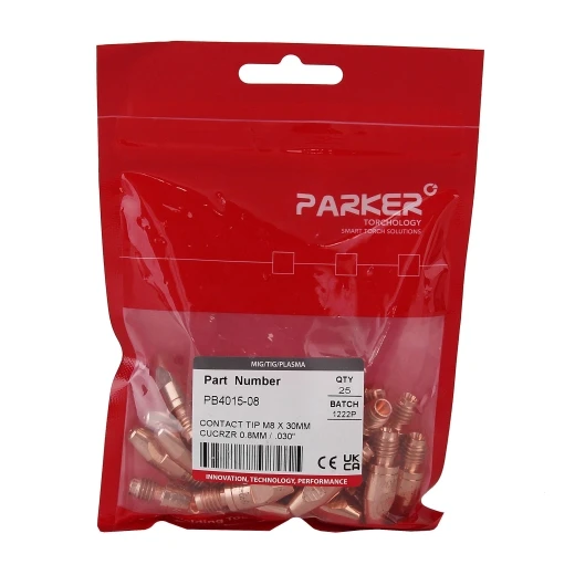 Контактный наконечник Parker М8 0,8 L30,0 CuCrZr для MIG/MAG сварки