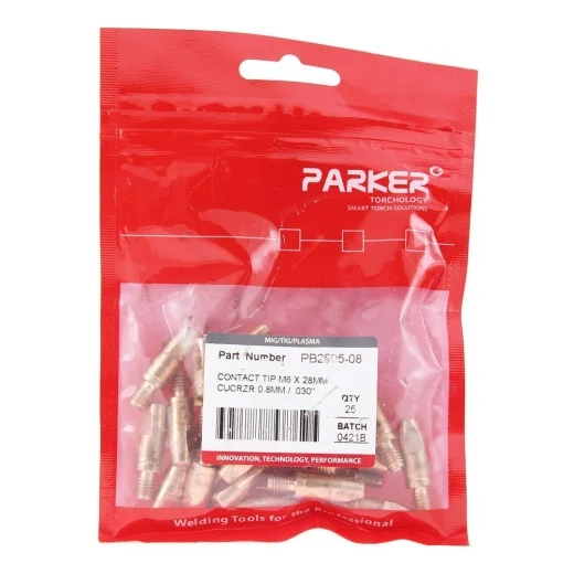 Контактный наконечник Parker М6 0,8 L28,0 CuCrZr для MIG/MAG сварки