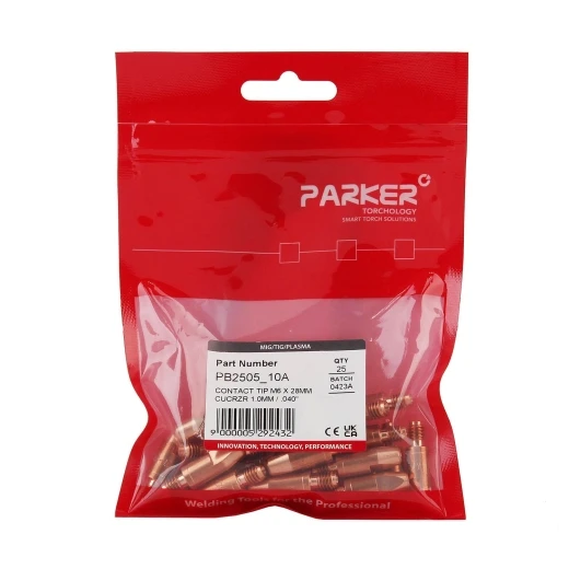 Контактный наконечник Parker М6 1,0 L28,0 CuCrZr для AL проволоки для MIG/MAG сварки