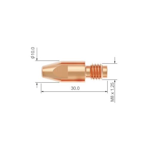 Контактный наконечник Parker М8 1,6 L30,0 ECu для MIG/MAG сварки