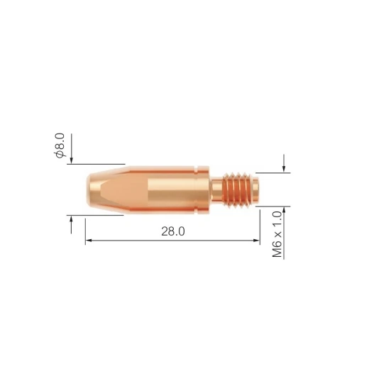 Контактный наконечник Parker М6 1,6 L28,0 CuCrZr для MIG/MAG сварки