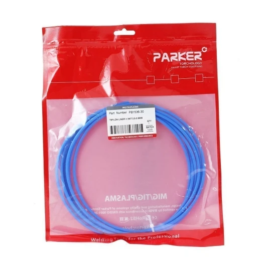 Направляющий канал Parker 0,6-0,9 мм 3 метра (тефлоновый канал с латунным ниппелем в синей оплётке) для MIG/MAG сварки