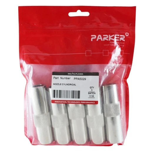 Сопло газовое Parker цилиндрическое медное 19 мм для полуавтоматических горелок PN 500A / Panasonic 500A (MIG/MAG)