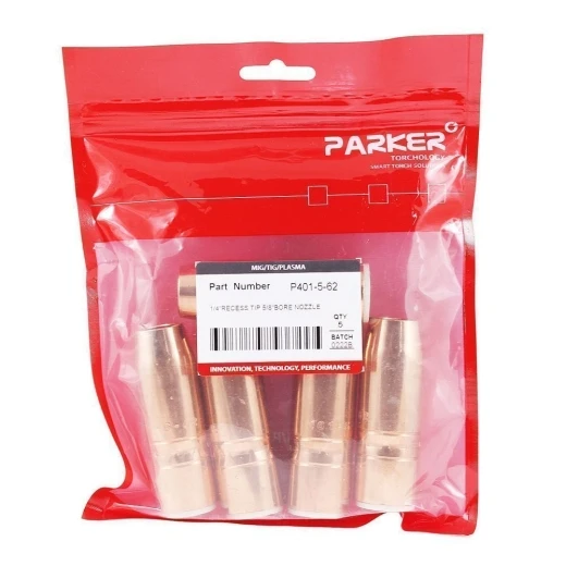 Сопло газовое Parker коническое медное с резьбой 1/4 16 мм для полуавтоматических горелок TR / Tregaskiss (MIG/MAG)