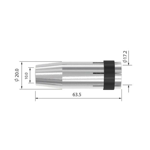 Сопло газовое Parker сильно коническое медное 10 мм для полуавтоматических горелок SGB 240A / SGB 240W / STH 240AE (MIG/MAG)