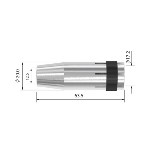 Сопло газовое Parker коническое медное 12,6 мм для полуавтоматических горелок SGB 240A / 240W / STH 240AE (MIG/MAG)