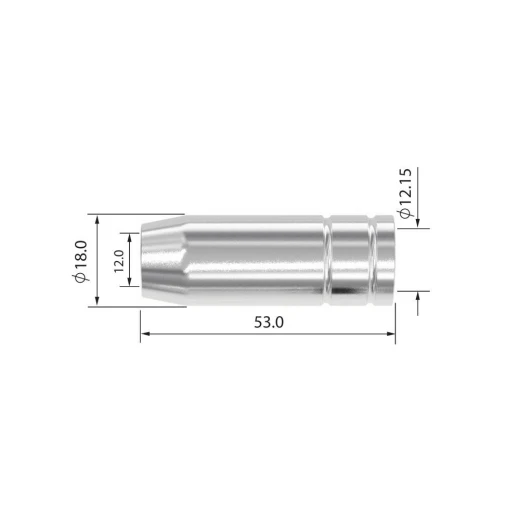 Сопло газовое Parker коническое медное 12 мм для полуавтоматических горелок SGB 150A / SGF 150A / STH 150AE (MIG/MAG)