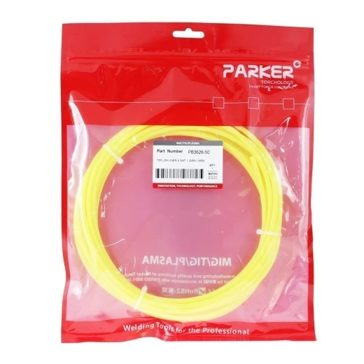 Направляющий канал Parker 1,2-1,6 мм 5 метров (тефлоновый канал с латунным ниппелем в жёлтой оплётке) для MIG/MAG сварки