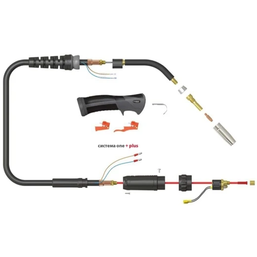 Сварочная полуавтоматическая горелка Parker SGA-LW 255A с облегчённым сварочным кабелем 4 метра (MIG/MAG)